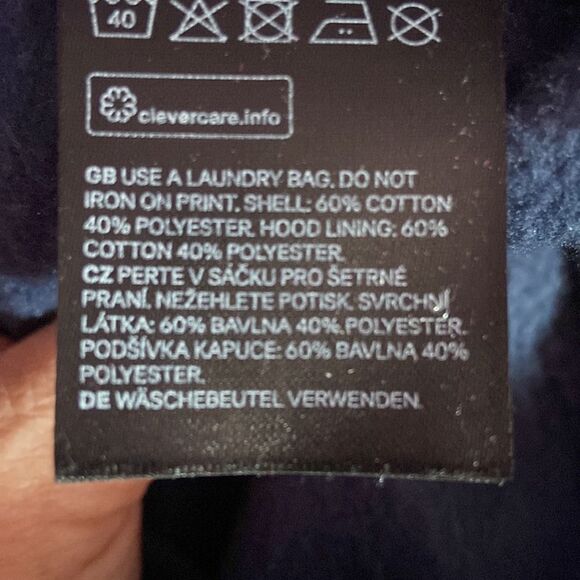 H&M Girl's Pullover Hoodie Dark Blue Size 10/12 Sweatshirt Long Sleeve - Picture 4 of 4